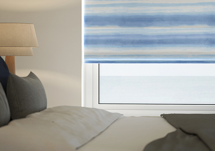Ombre Velvet, Sky - Motorised Roman Blind - Image 5